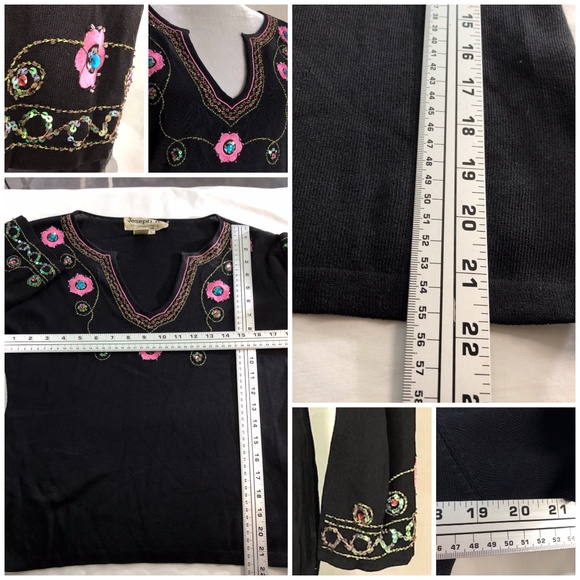 Joseph A finely knit sweater embellished floral - Picture 7 of 8